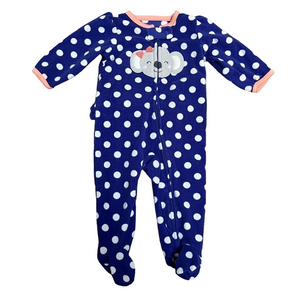 🍭4/$20 Carter’s Fleece Koala Polka Dot Zip Footie Pajamas for Baby Girl - 6 m